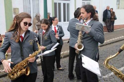 with Santa Maria Marching band just before Os Paços procession